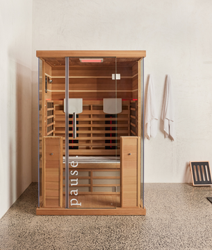 pause. 2 Person full spectrum infrared sauna